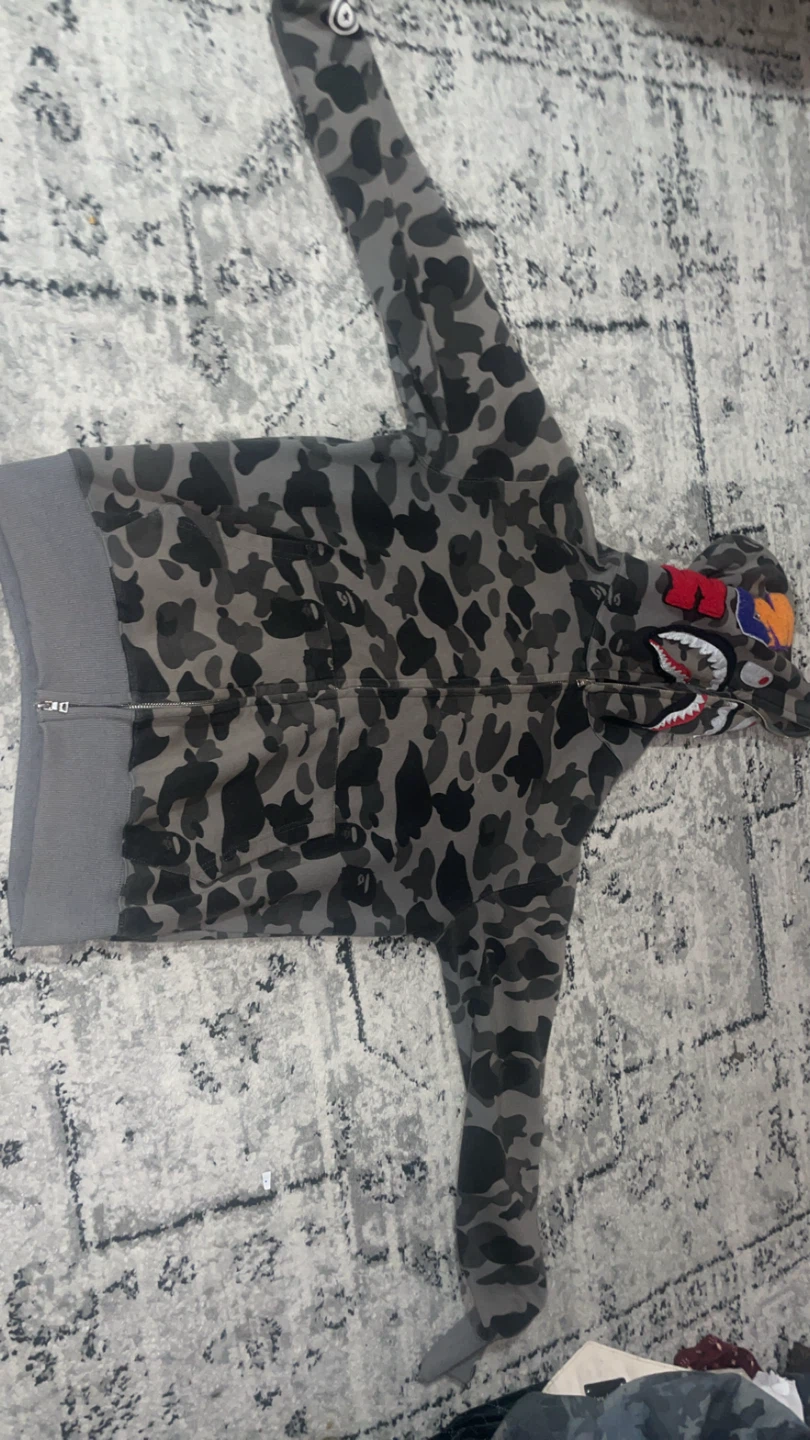 A Bathing Ape Camo Shark Full Zip Hoodie
