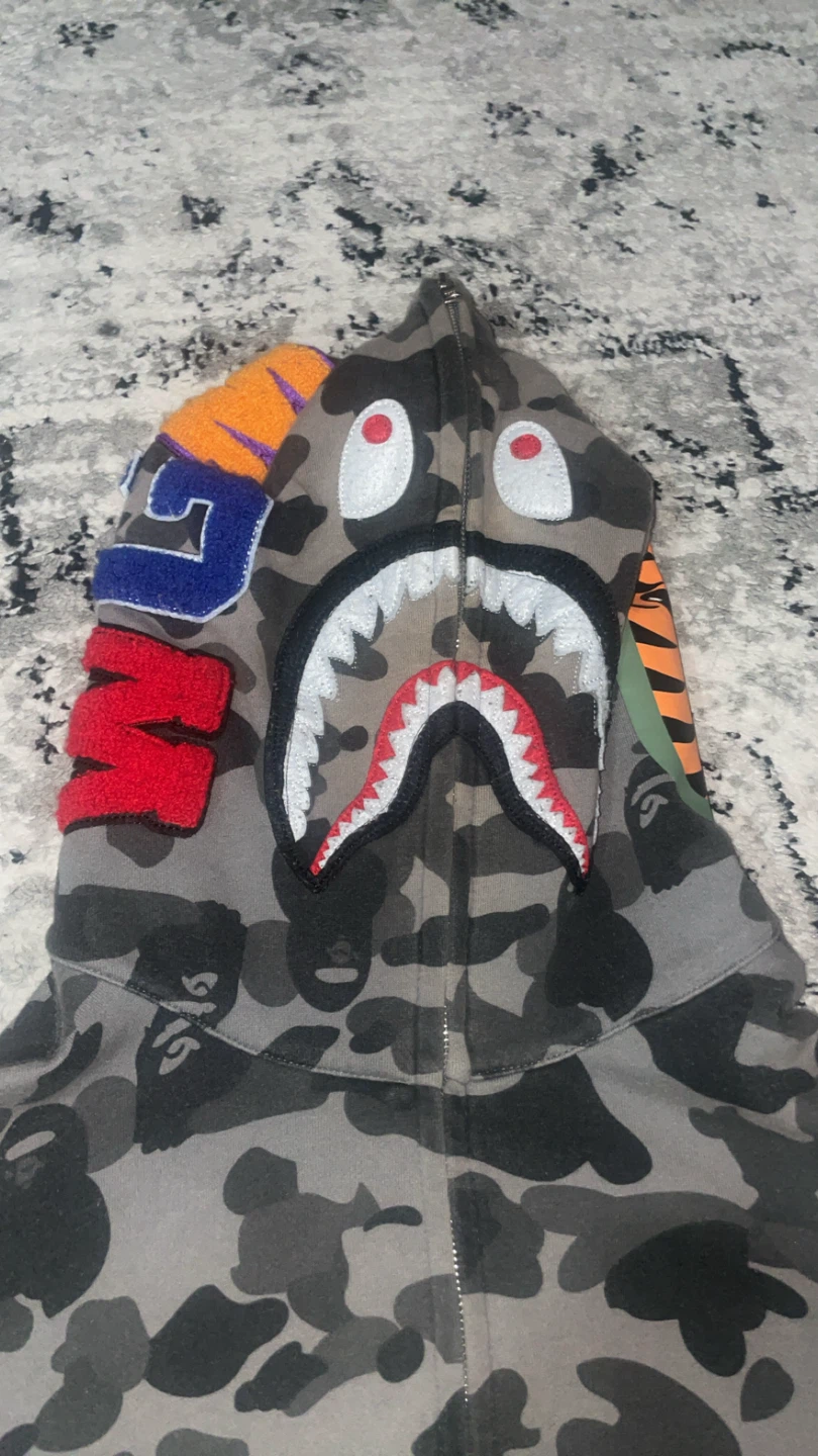 A Bathing Ape Camo Shark Full Zip Hoodie - photo 2
