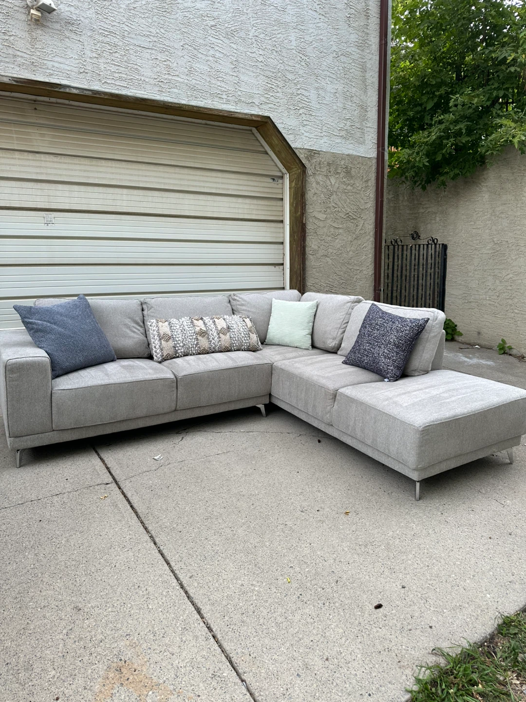 THE BRICK - Large Light Grey Modern 2-Piece Sectional Sofa