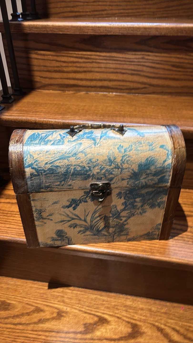 Decorative Wooden Trinket Box 12 1/2” wide 10” height 5” deep