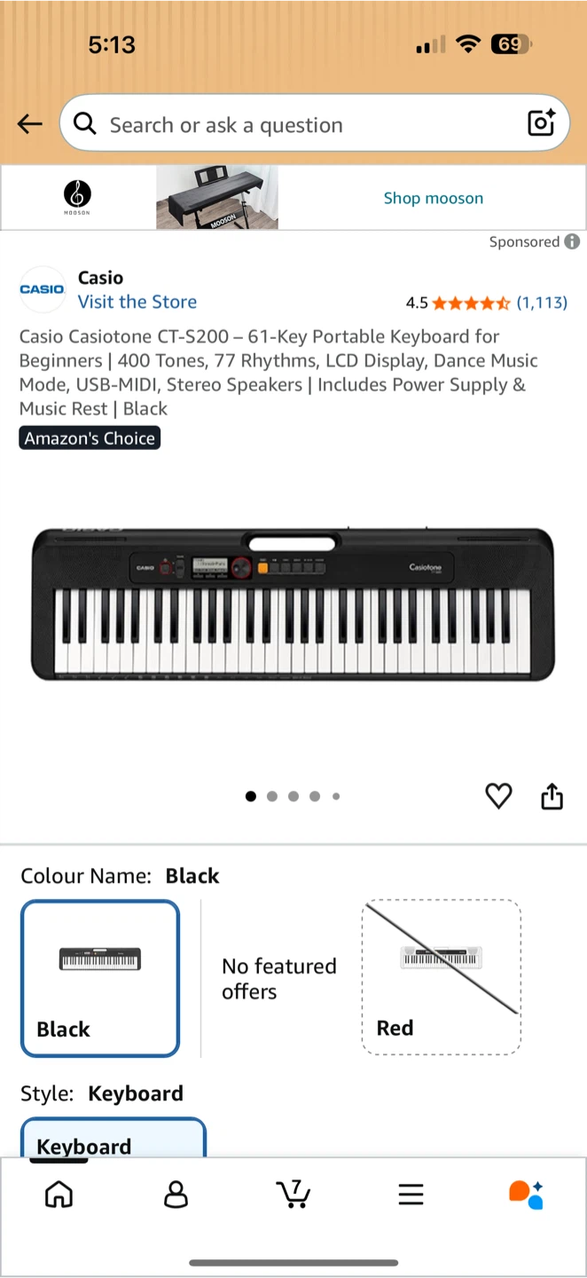 Casio Casiotone CT-S200 Keyboard - photo 4