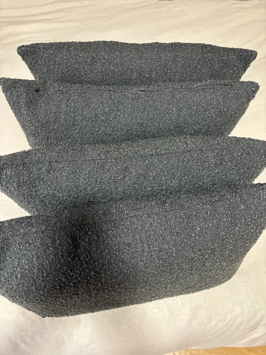 NEW Set of 4 Dark Grey Bouclé Cushions - photo 4