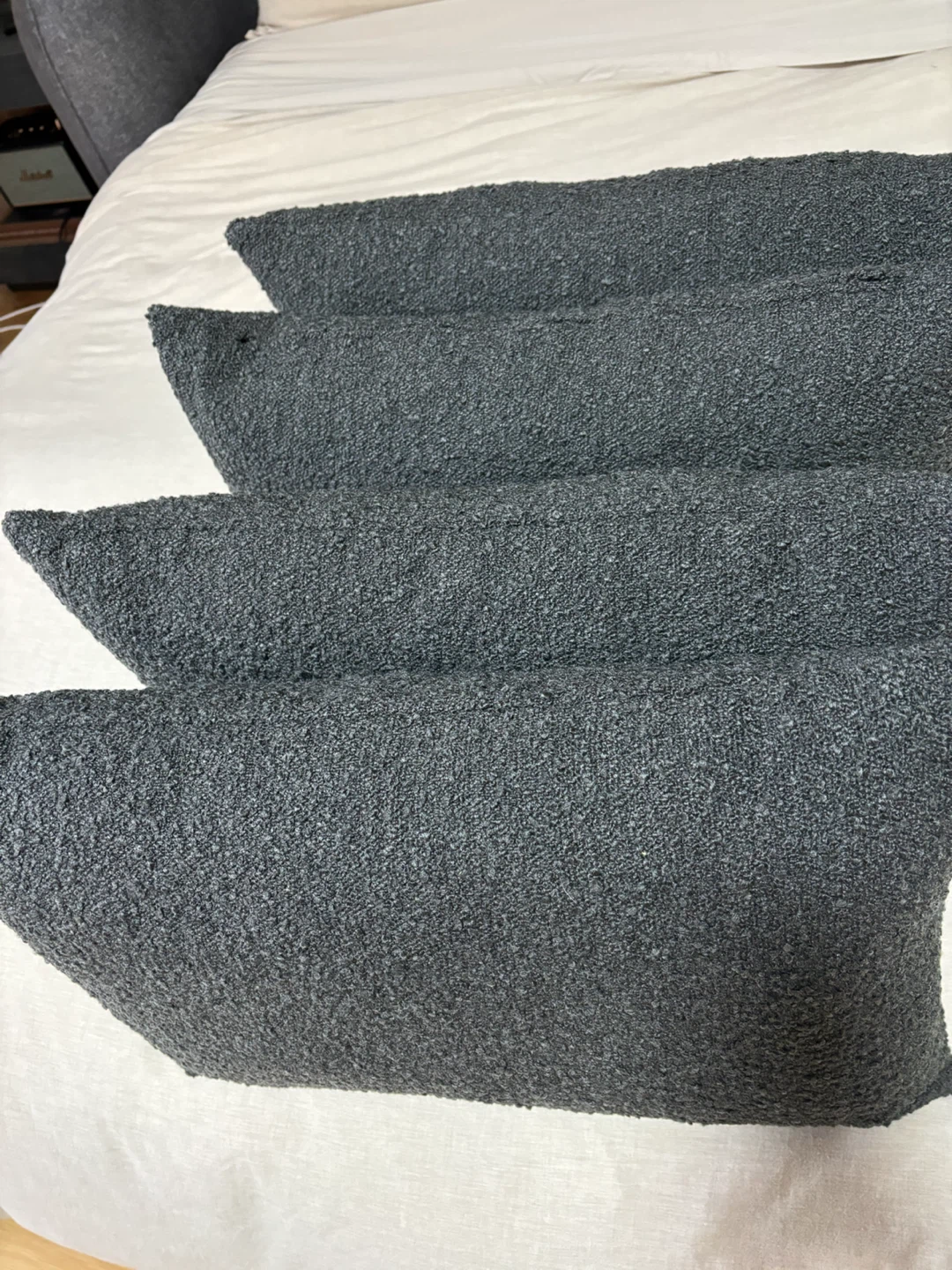 NEW Set of 4 Dark Grey Bouclé Cushions - photo 5