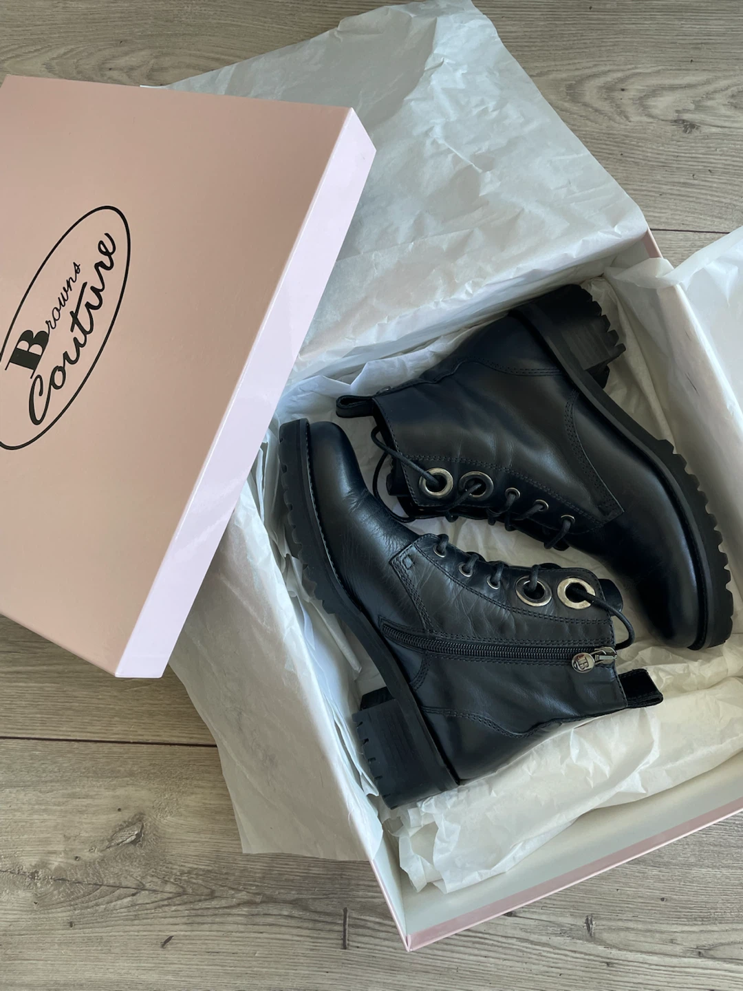 Browns Couture Black Leather Boots