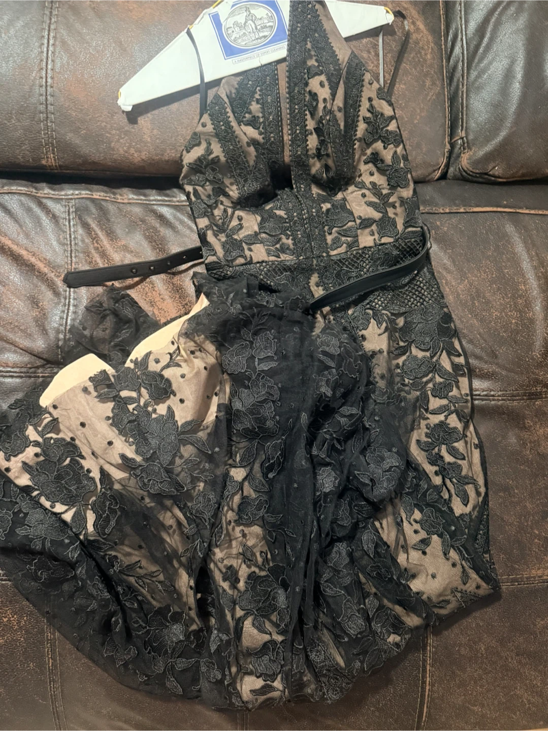 Dress the Population Black Lace Halter Dress - photo 3