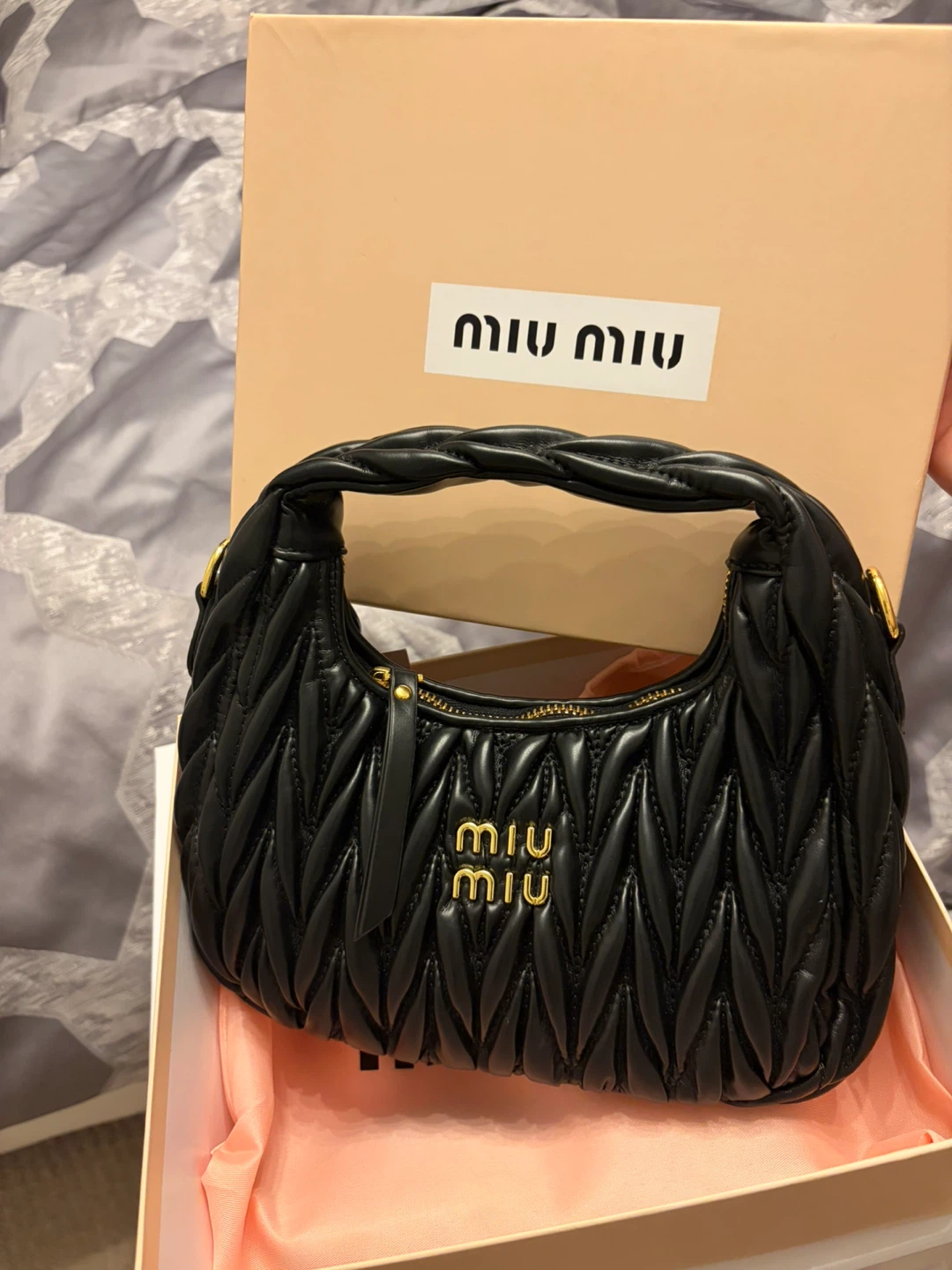 Miu Miu Black Quilted Leather Shoulder Bag