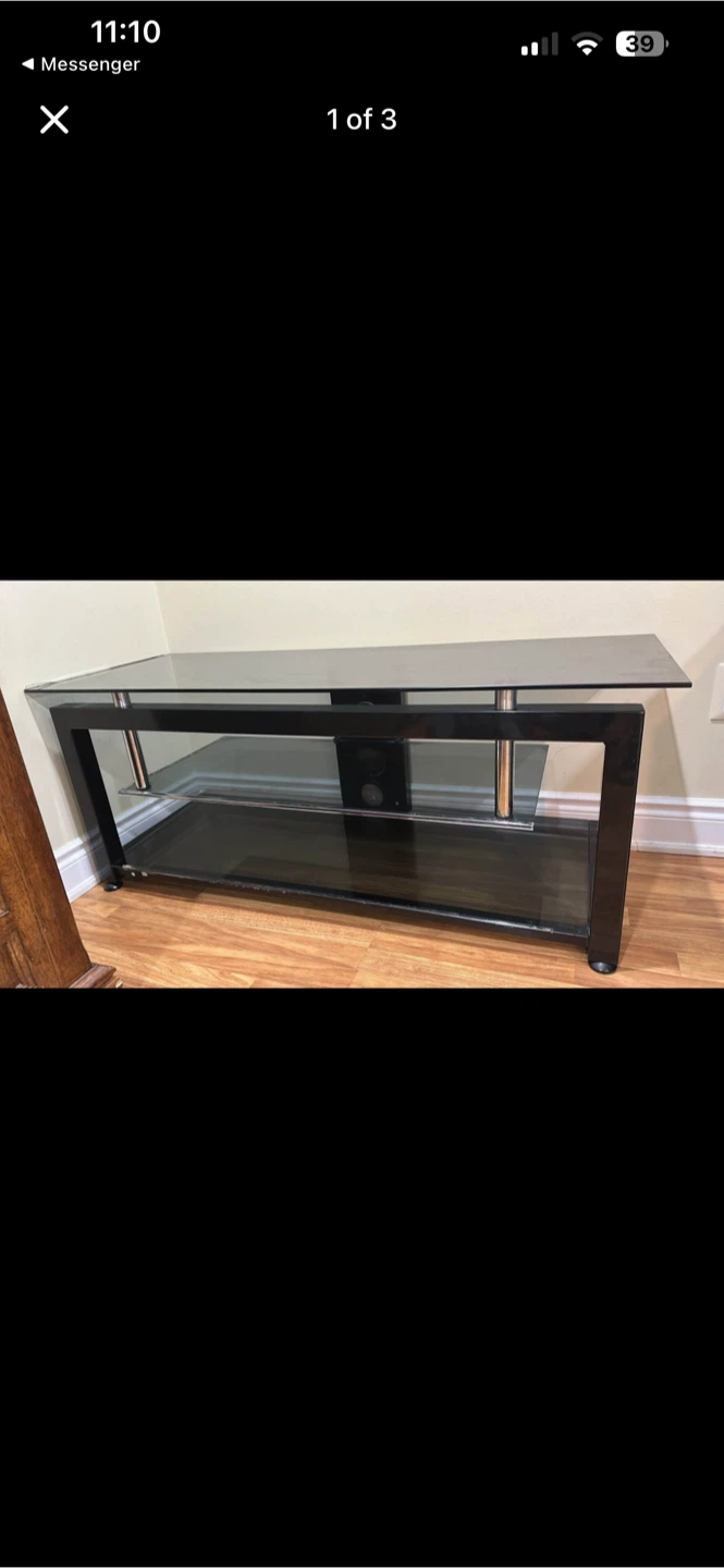 Black Glass TV Stand
