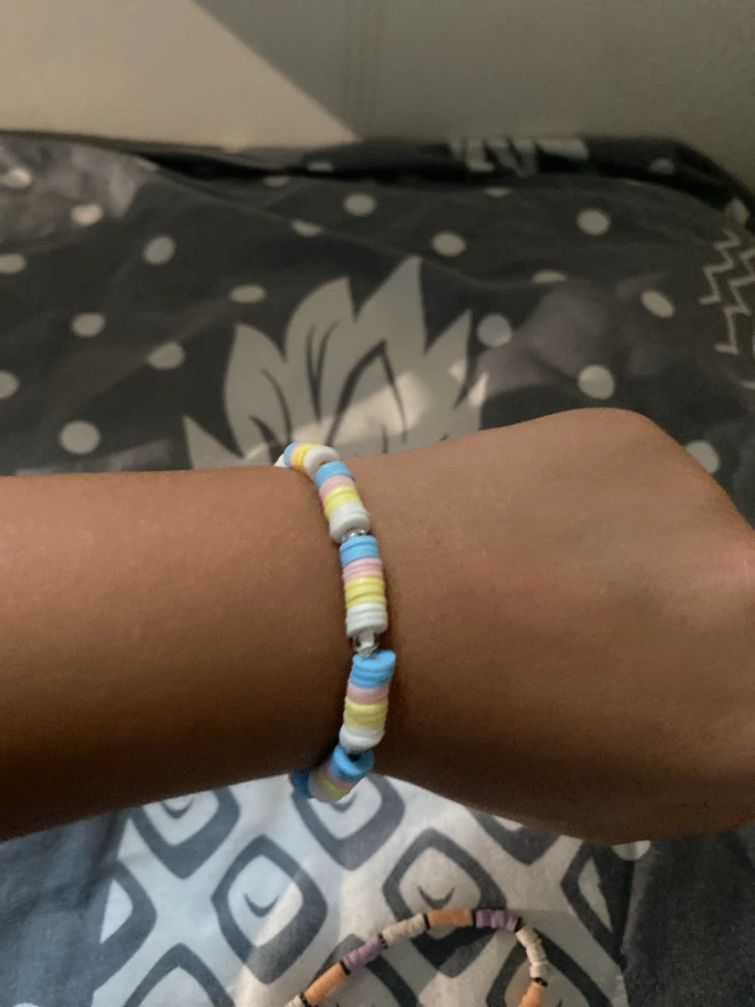 3 Bracelets - Clay Disc and Beaded - photo 2