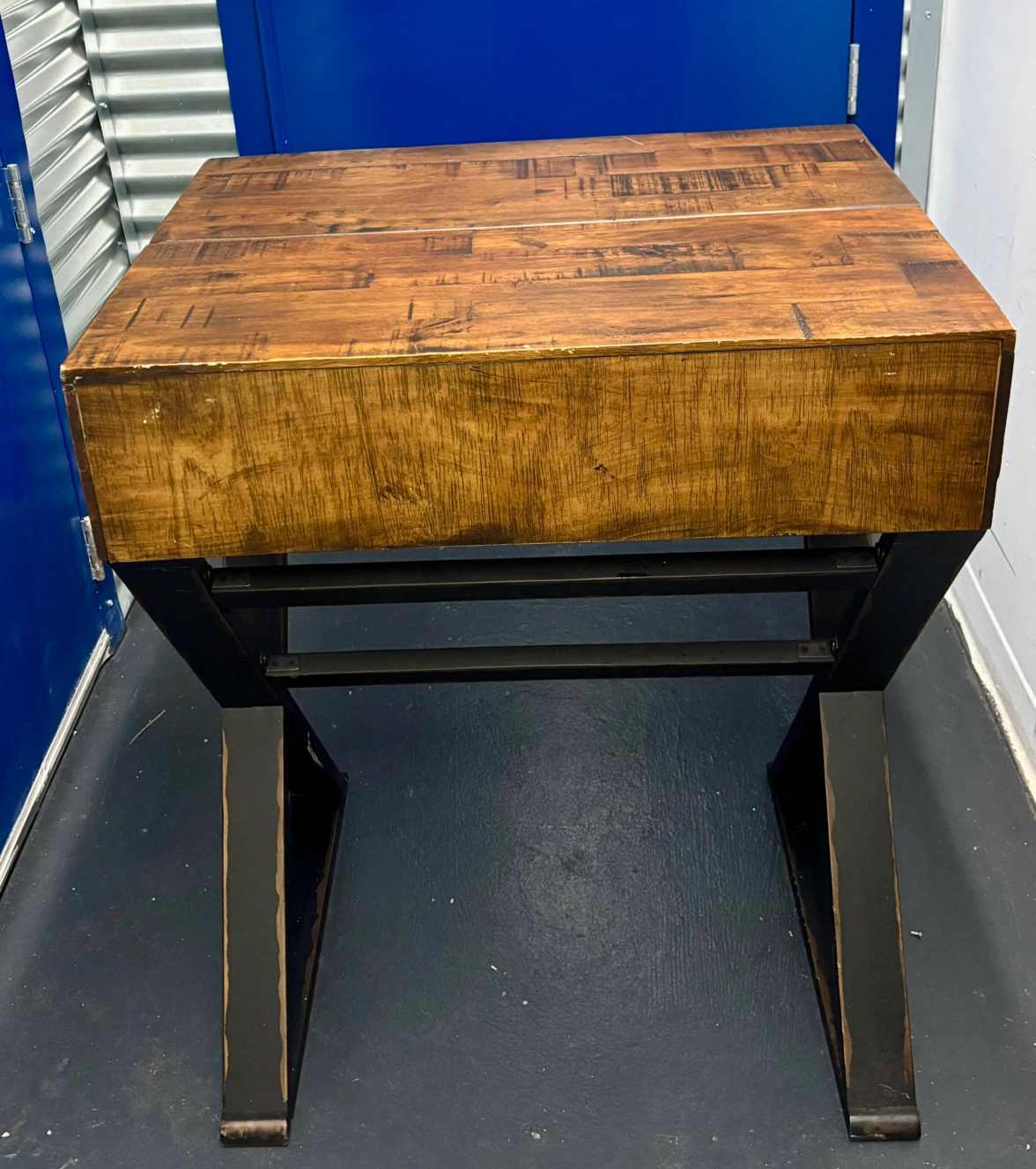 Distressed Antique Cognac and Black Wood Secretary Desk - photo 3