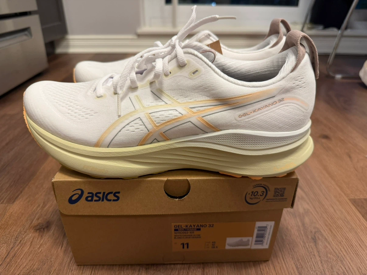 ASICS Gel-Kayano 32 Running Shoes - White/Orange US MENS 11