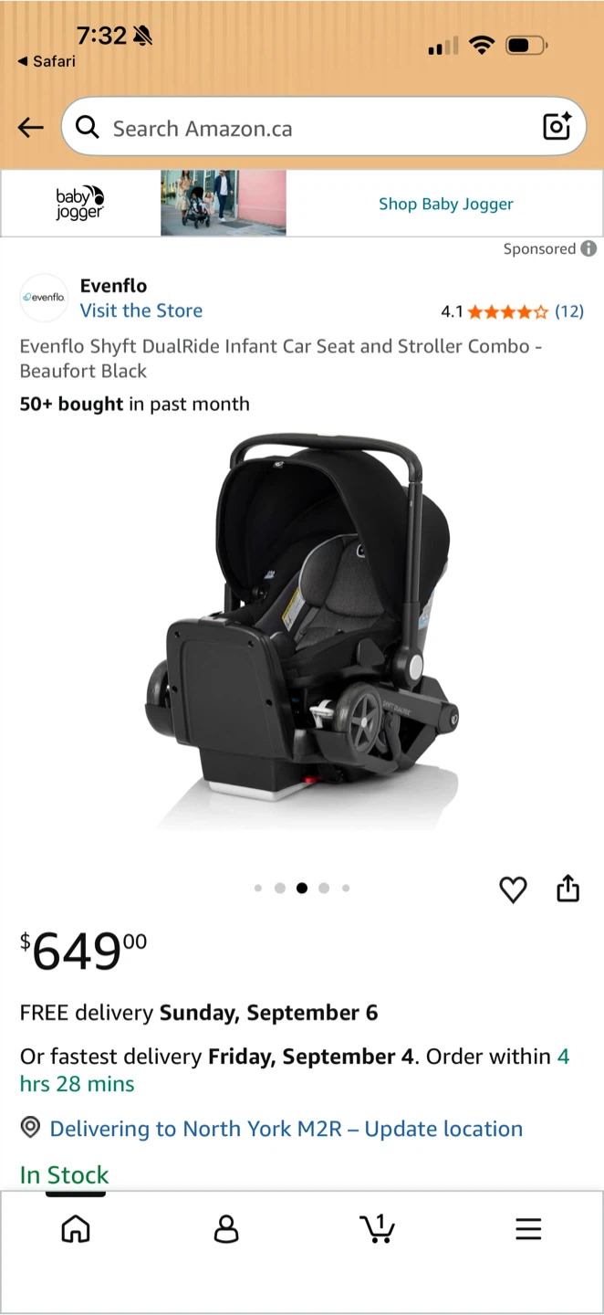 Evenflo Shyft DualRide Infant Car Seat and Stroller - photo 2