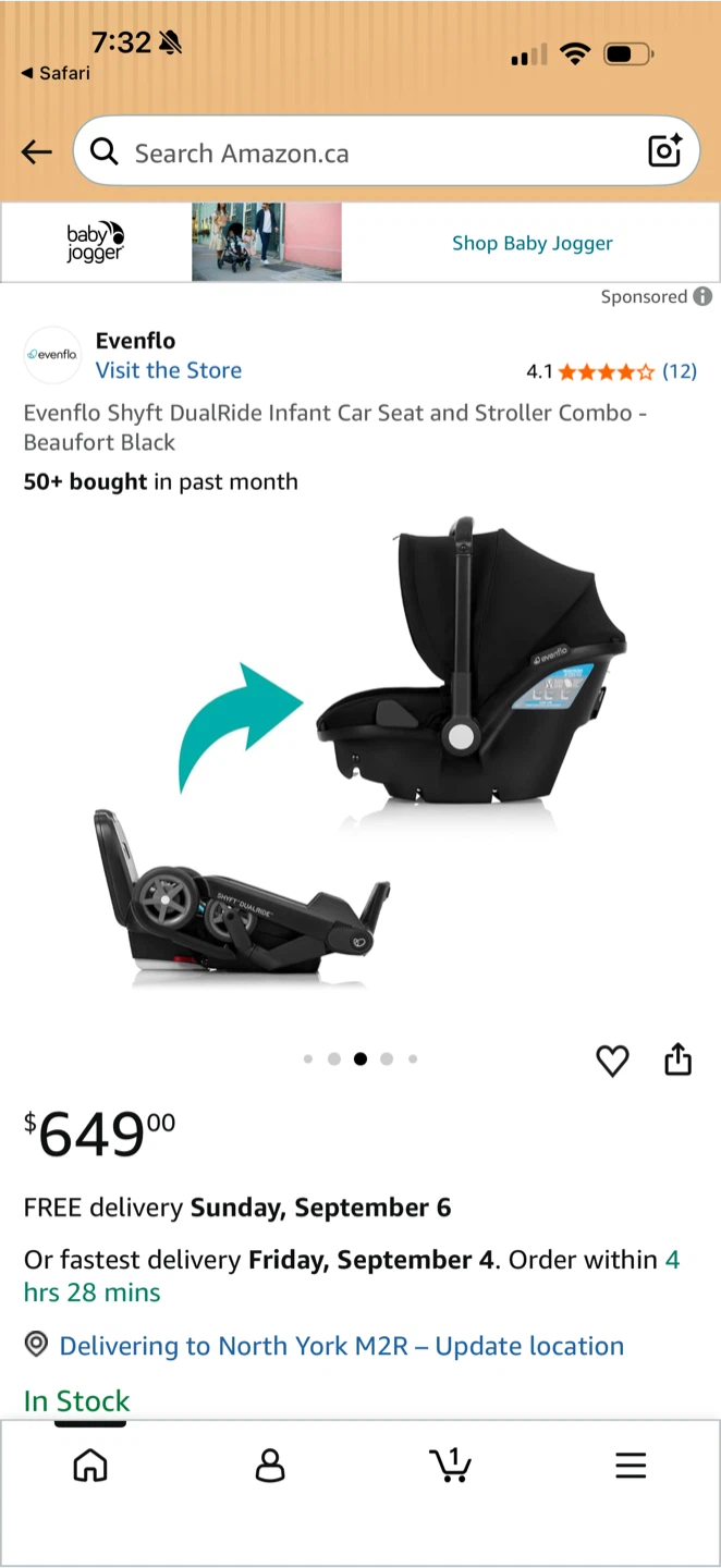 Evenflo Shyft DualRide Infant Car Seat and Stroller - photo 3
