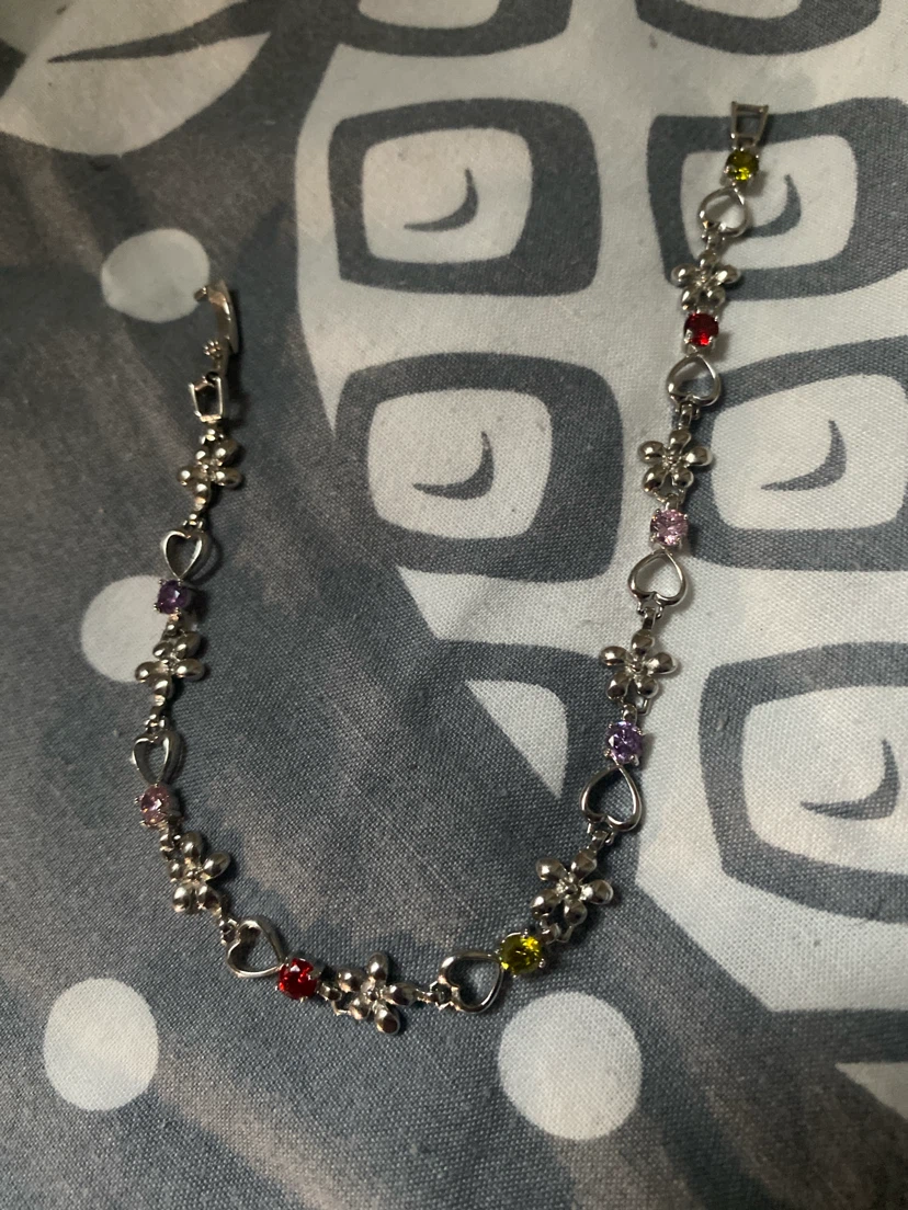 Silver-tone Bracelet with Colourful Charms - photo 2