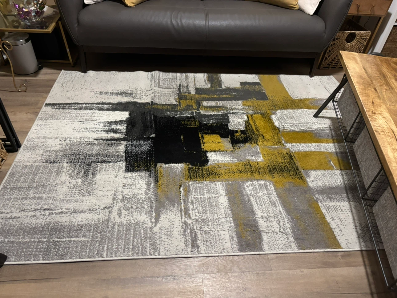 Doucette Abstract Ivory/Gold/Grey Area Rug