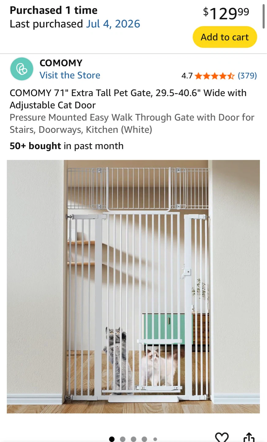 CO MOMY 71" Extra Tall Pet Gate