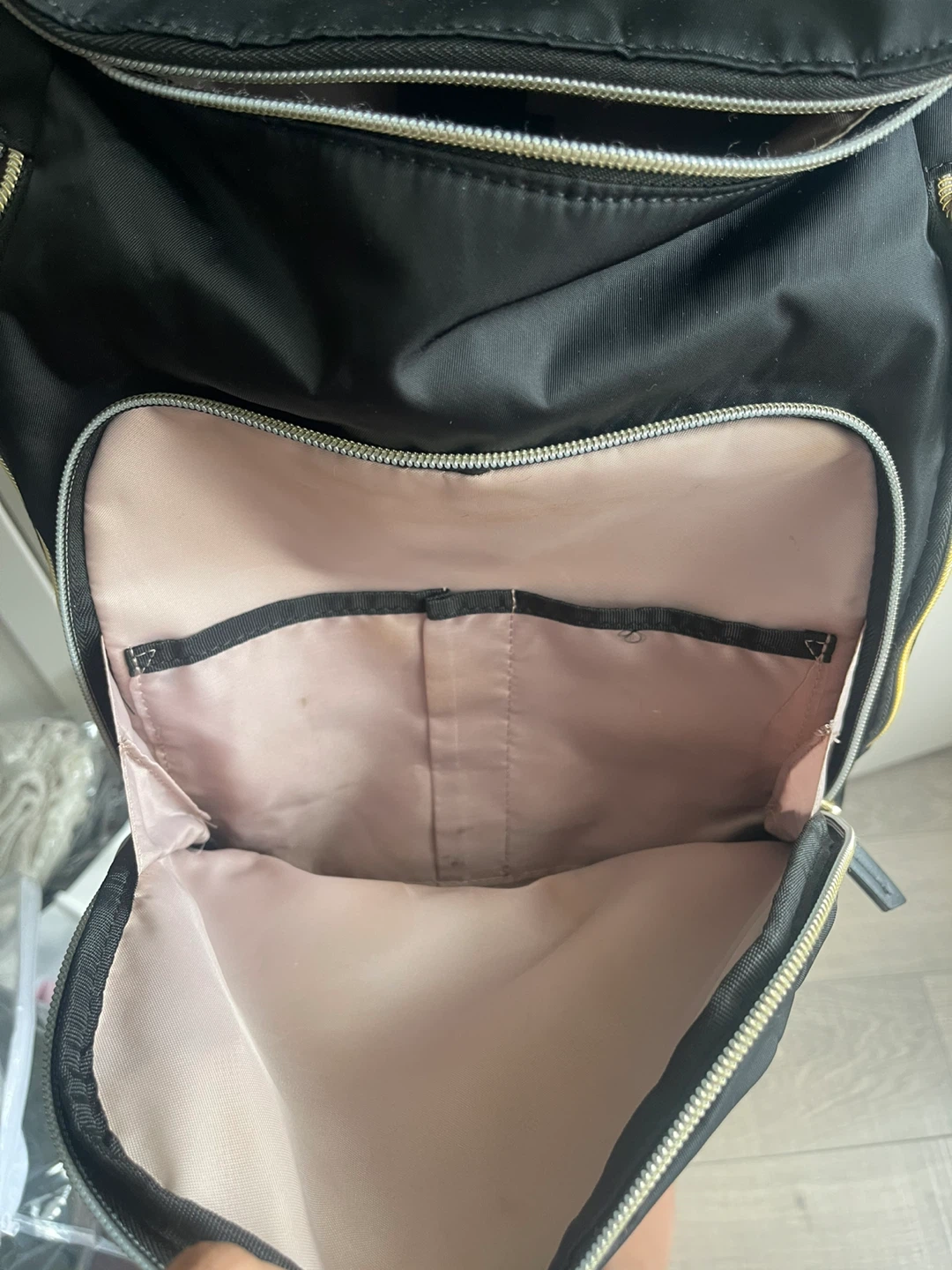 Black Nylon Backpack with Gold Accents - photo 4