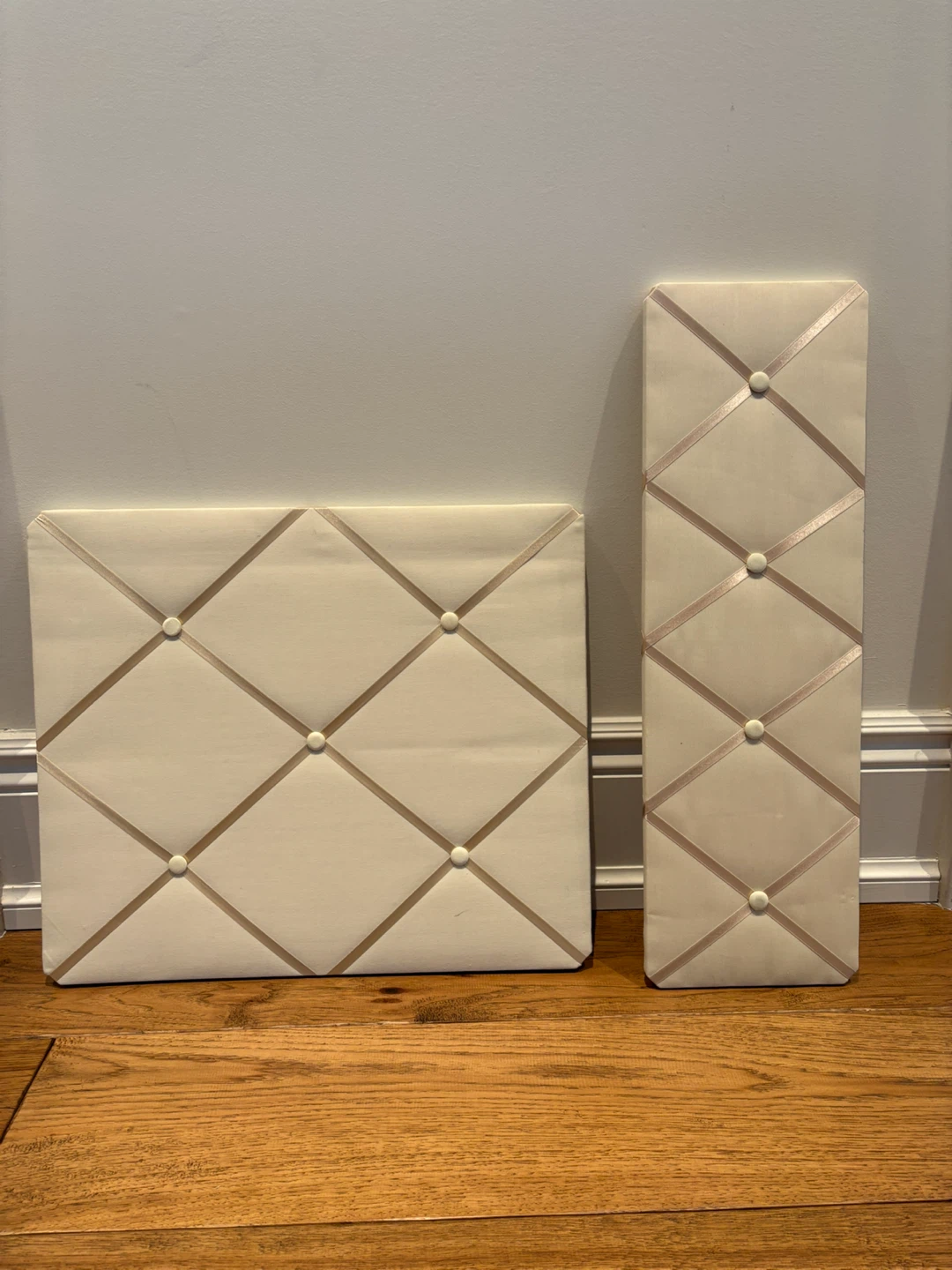 Two Cream Fabric Memo Boards