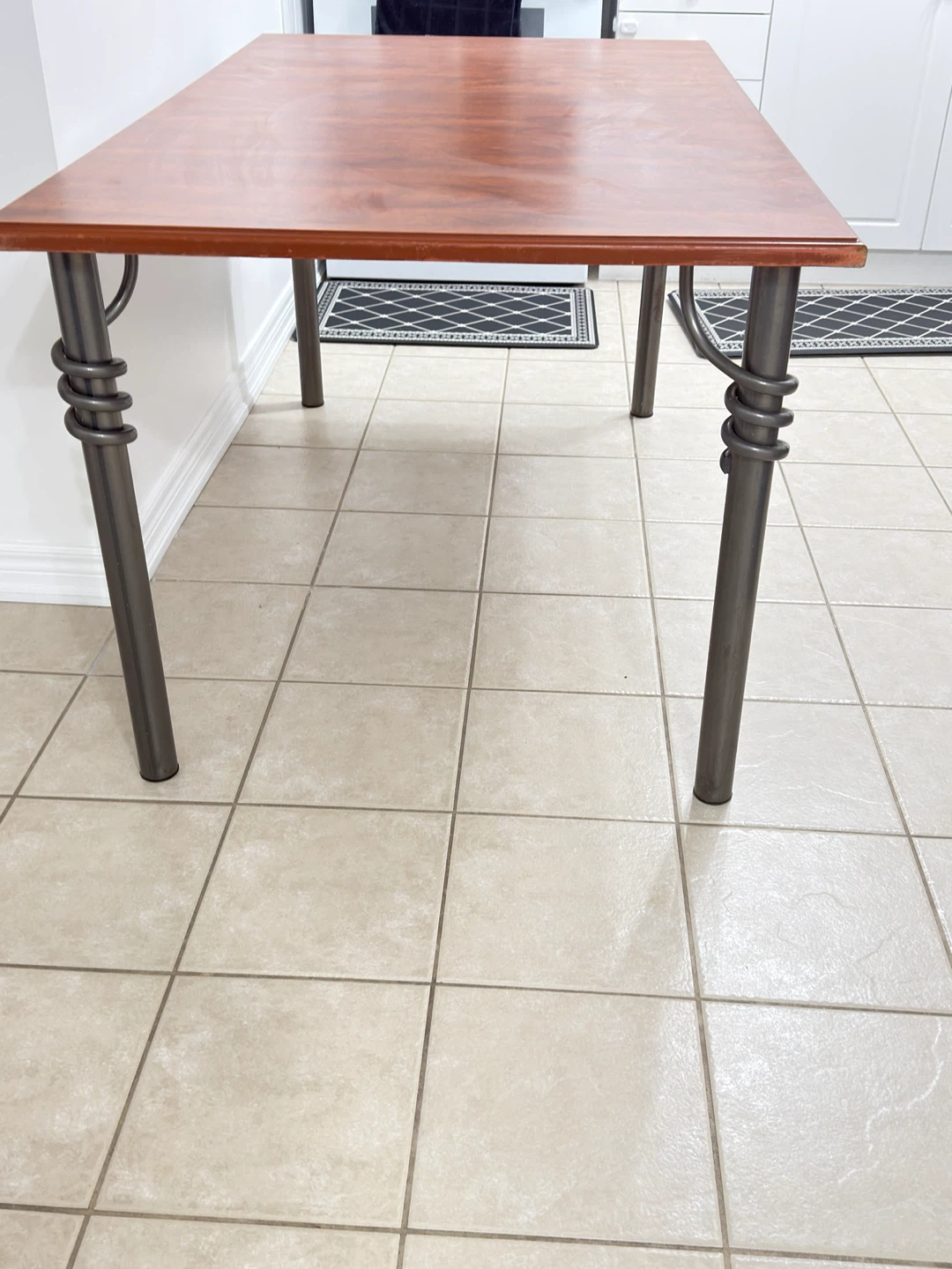 Wood Grain Finish, Heavy-Duty Wood & Metal Dining Table - photo 2