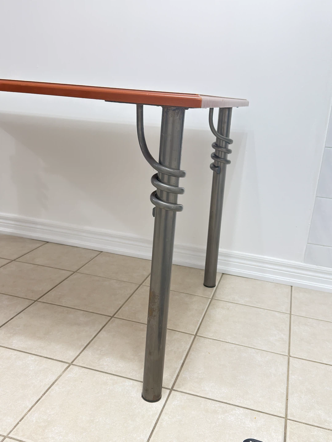 Wood Grain Finish, Heavy-Duty Wood & Metal Dining Table - photo 3