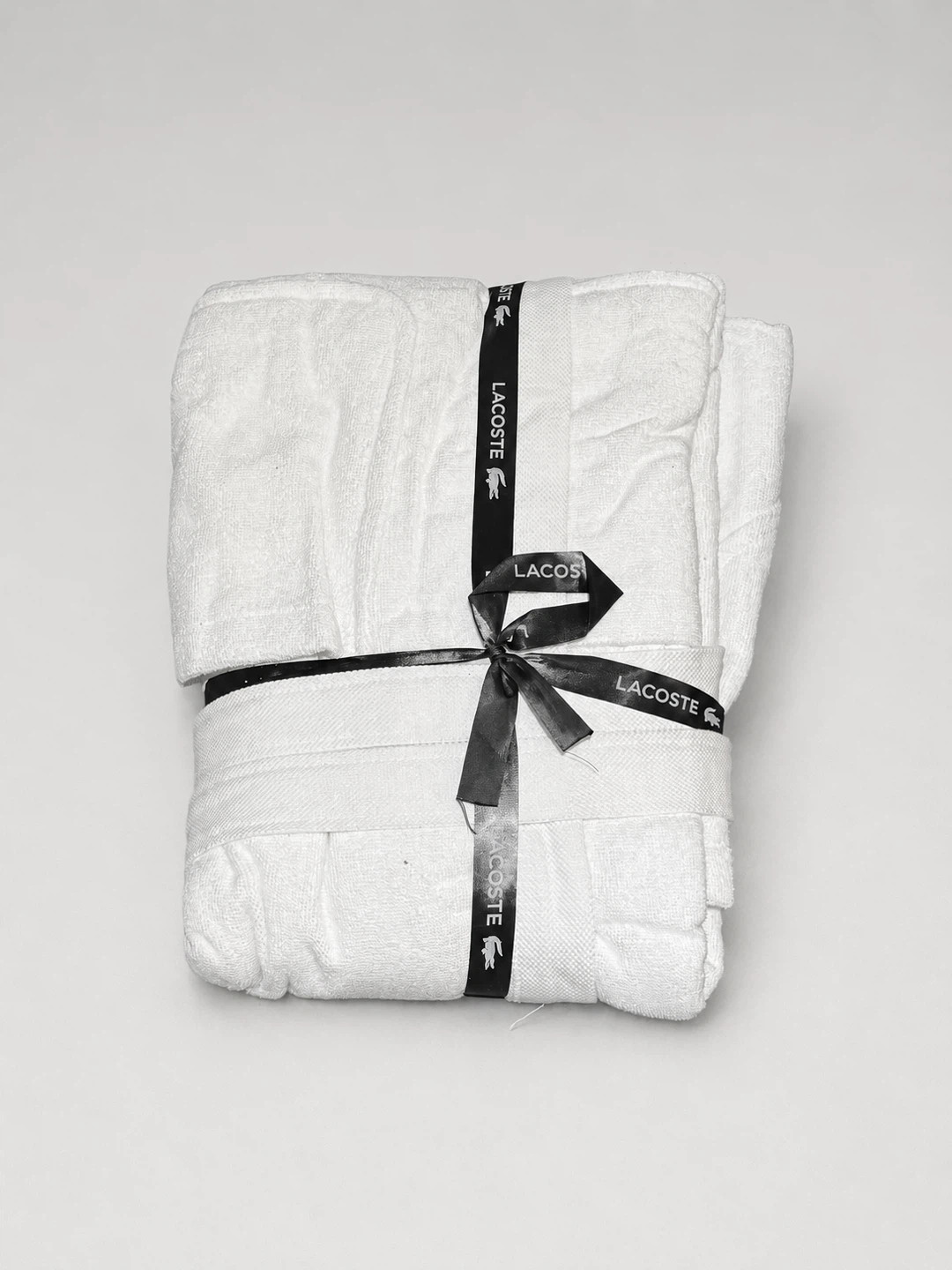 New Lacoste Classic Piqué Cotton Bath Robe – White - photo 2