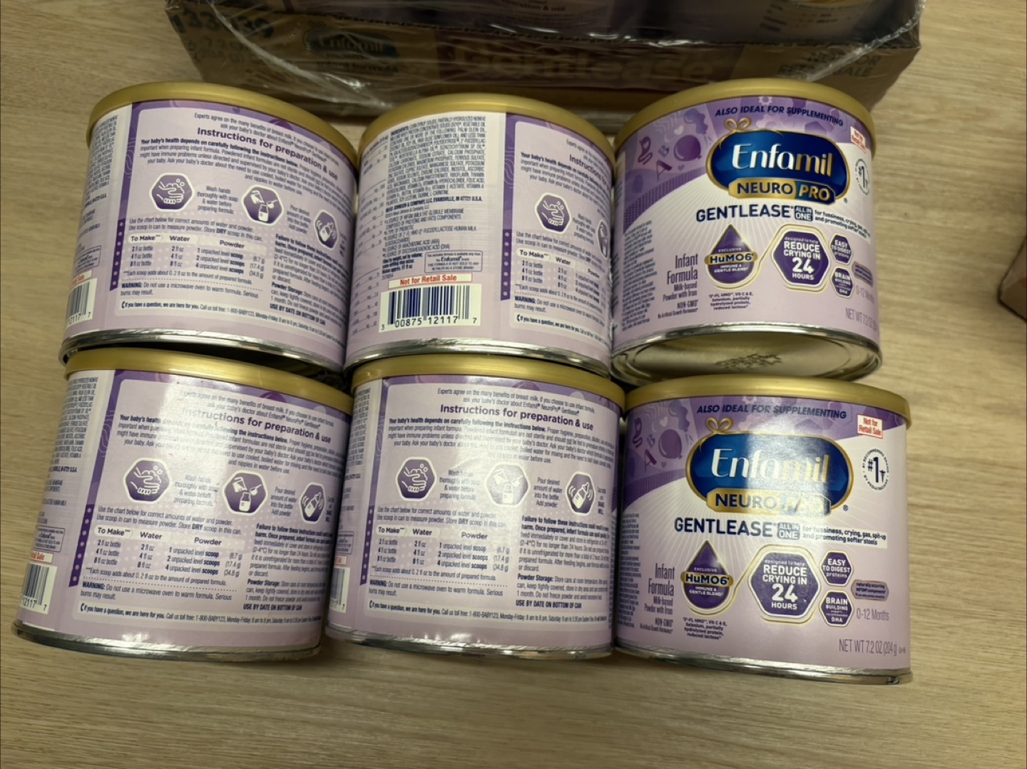 6 Cans of Enfamil NeuroPro Gentlease Infant Formula
