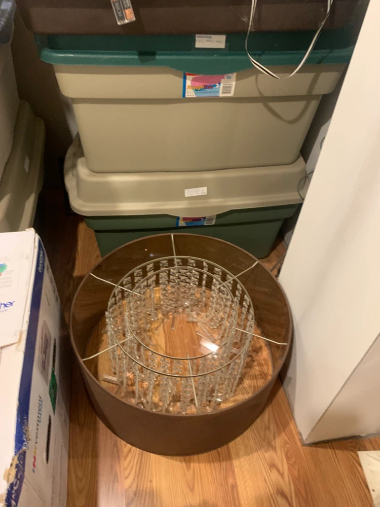 Large Brown Drum Crystal Chandelier Shade