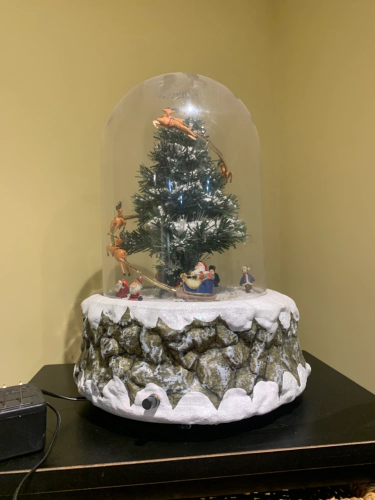 Christmas Santa Sleigh Dome Decoration