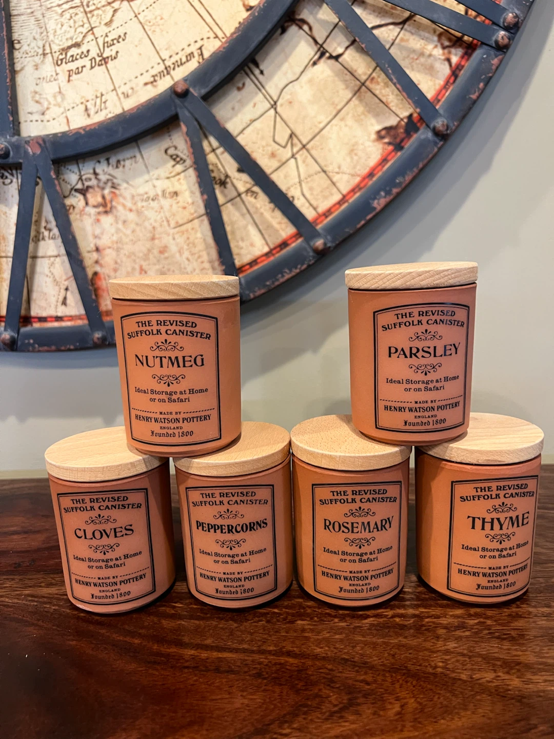 Vintage Henry Watson Terracotta Spice Jars