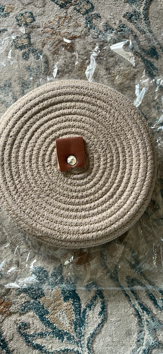 Set of 5 Rope Baskets with Leather Accents