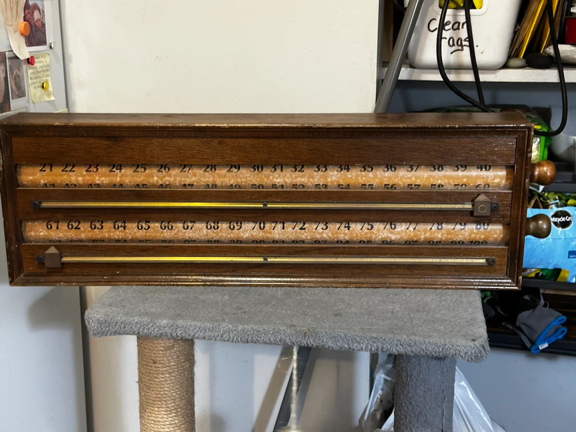 Vintage Roller Barrel Snooker Scoreboard