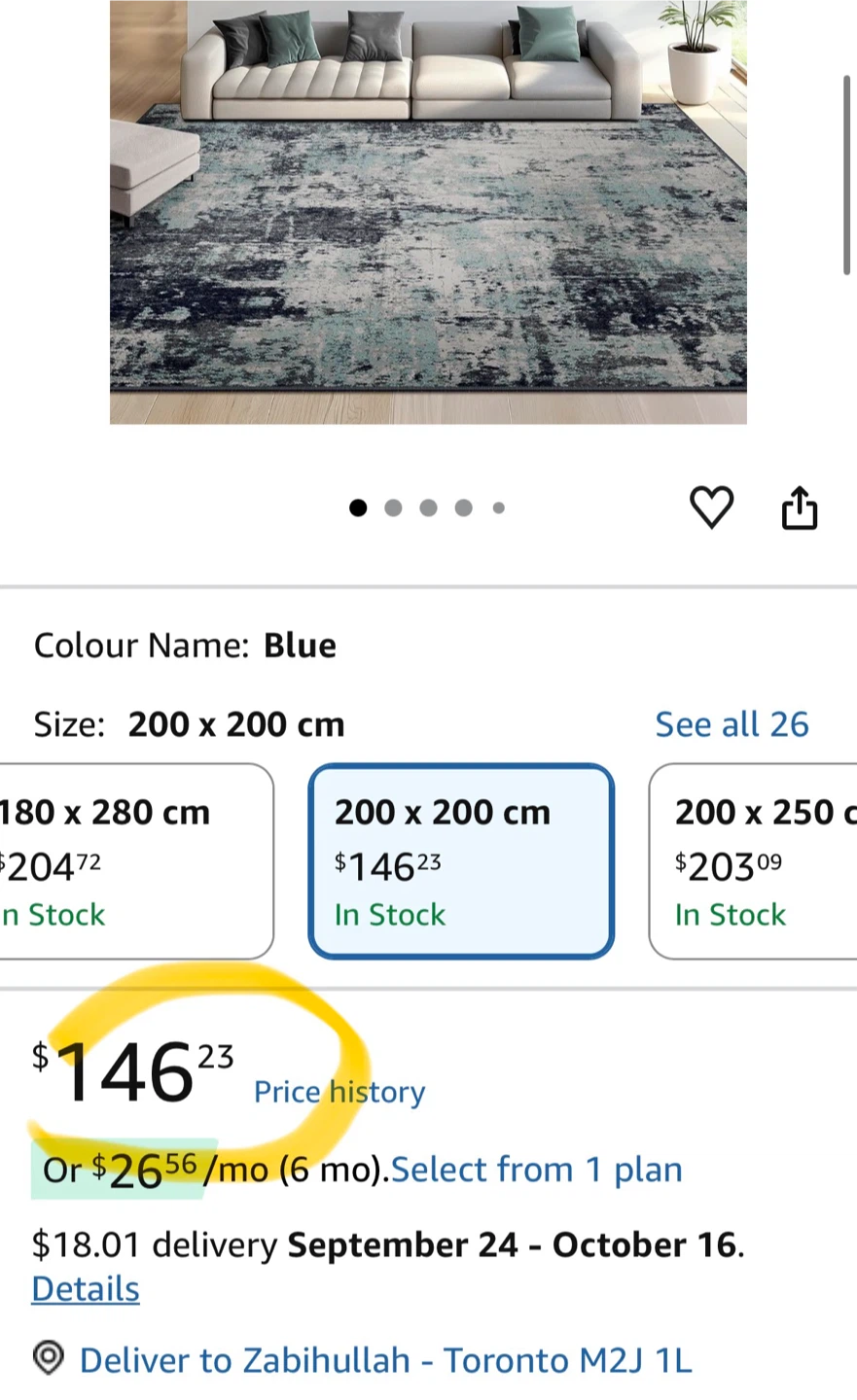 Blue Abstract Area Rug - photo 2