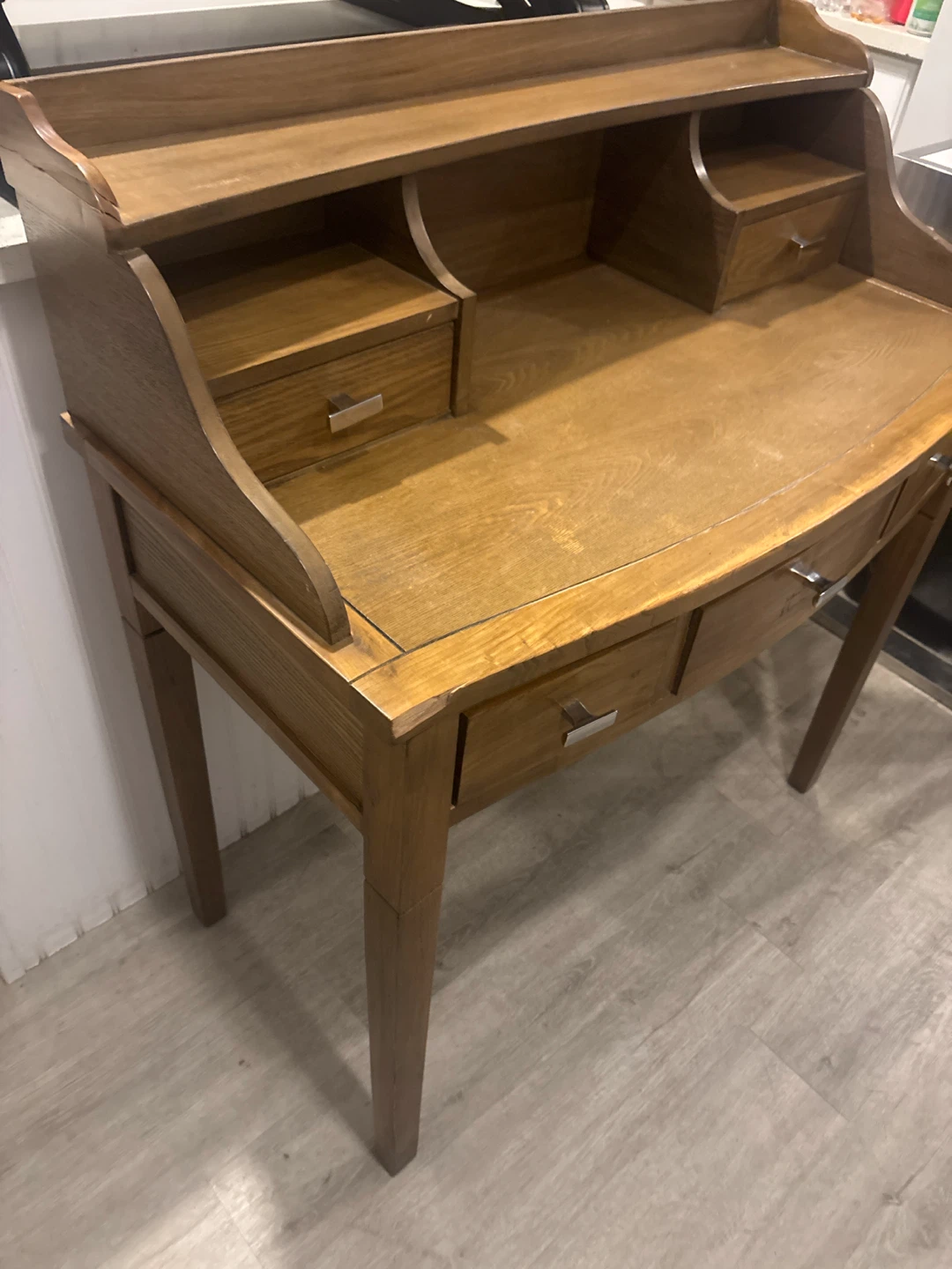 Wooden Writing Desk with Drawers - photo 2