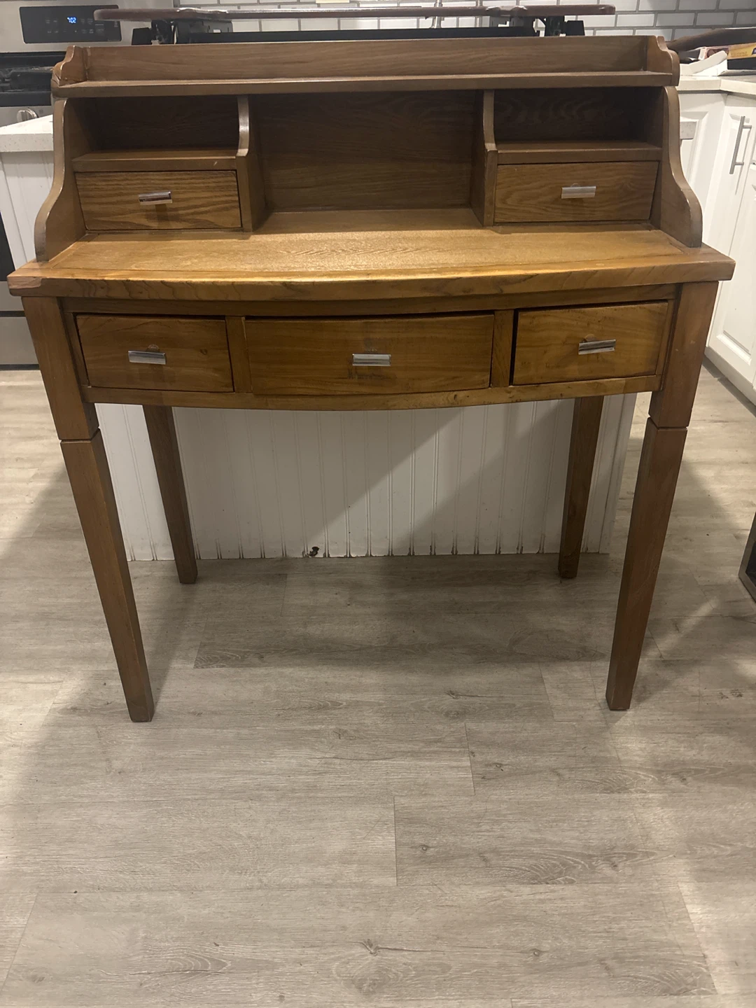 Wooden Writing Desk with Drawers - photo 3
