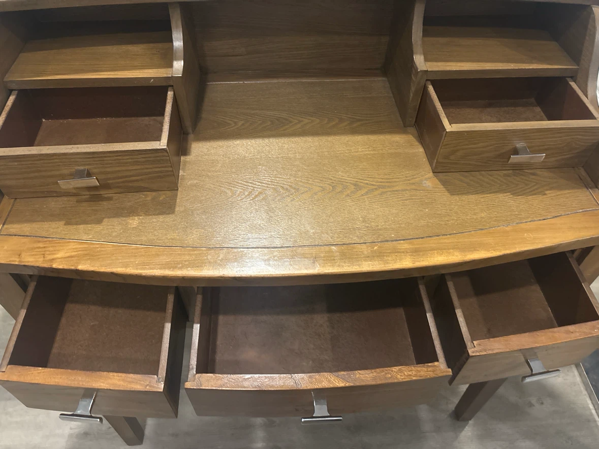Wooden Writing Desk with Drawers - photo 4