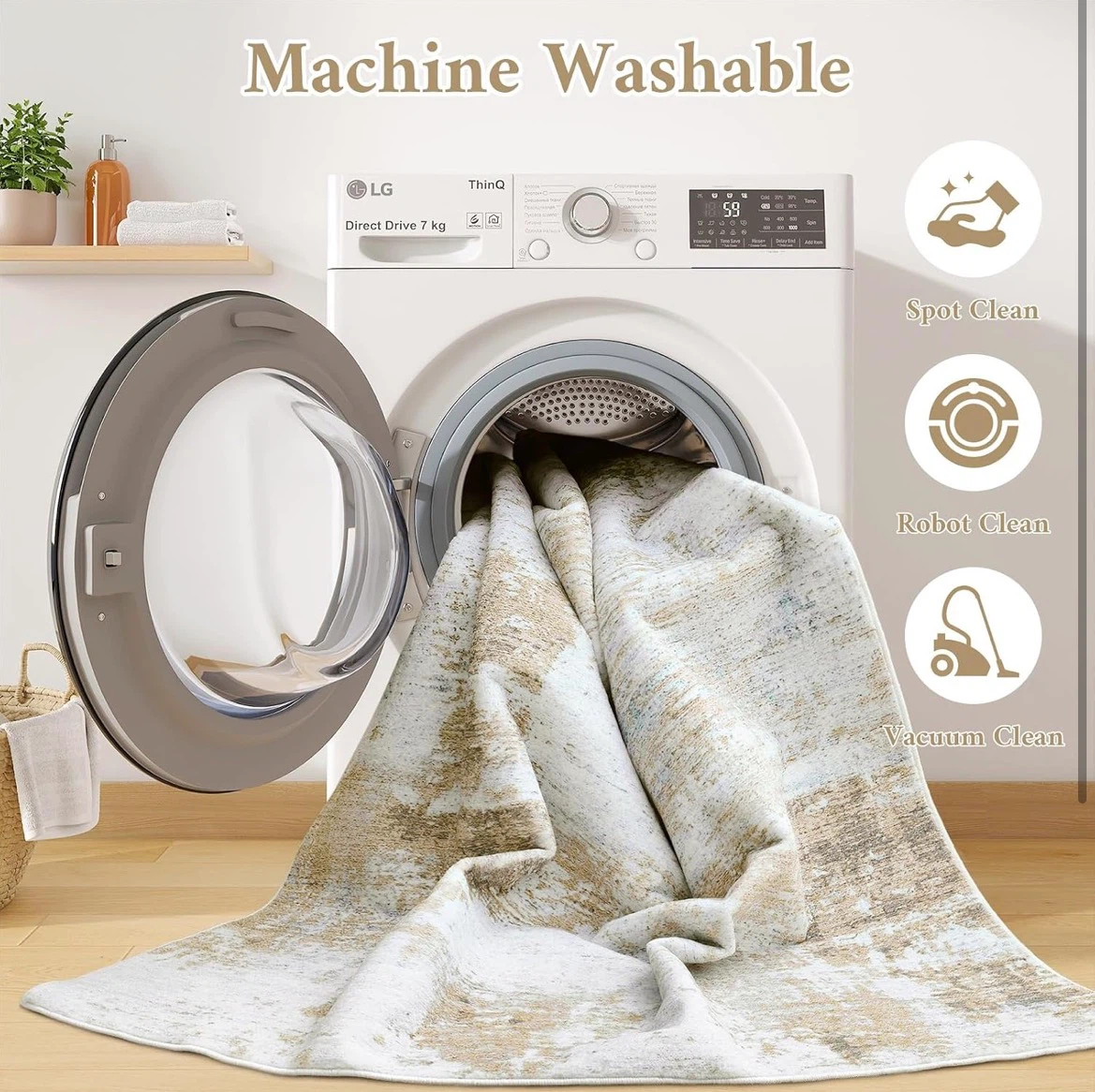 Machine Washable Area Rug with Soft Surface - photo 5