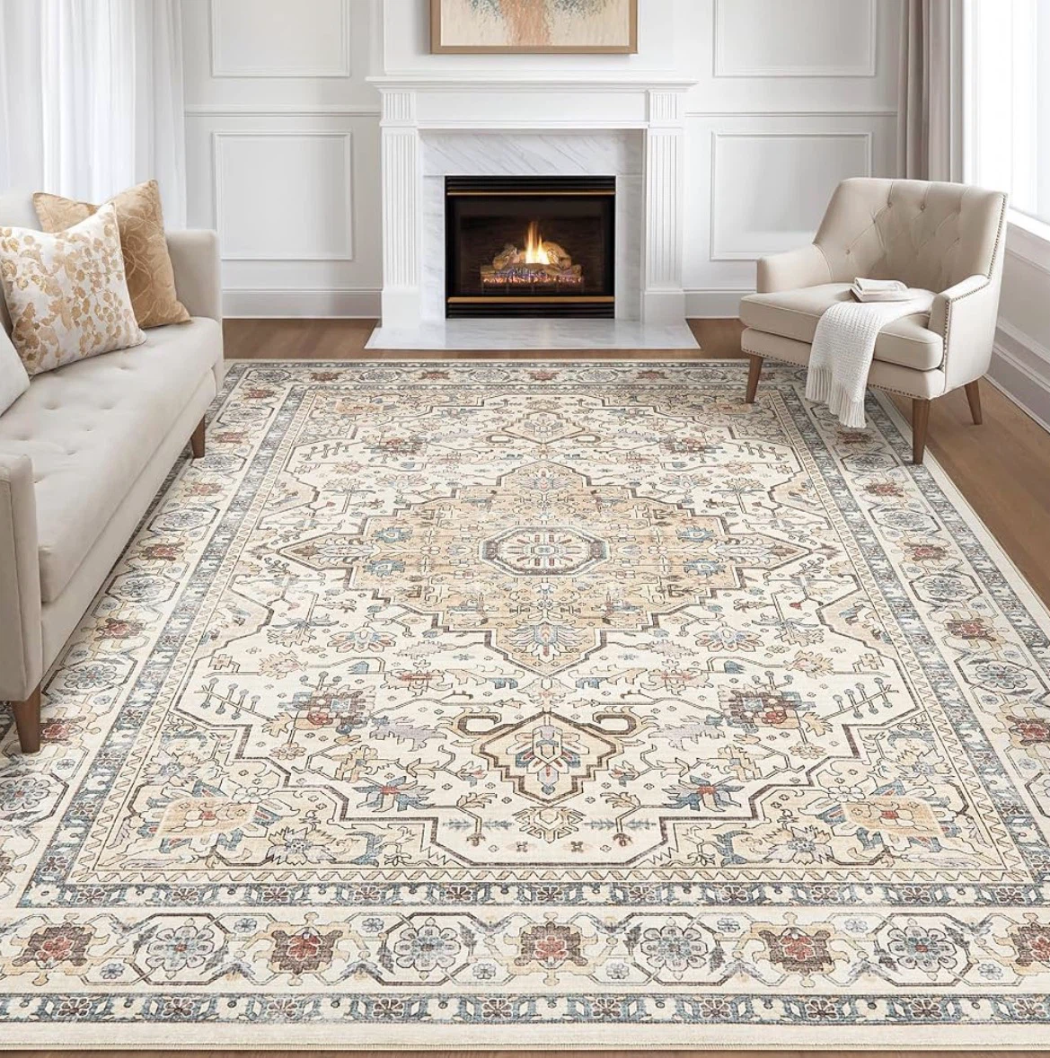 Soft Cozy Faux Wool Area Rug