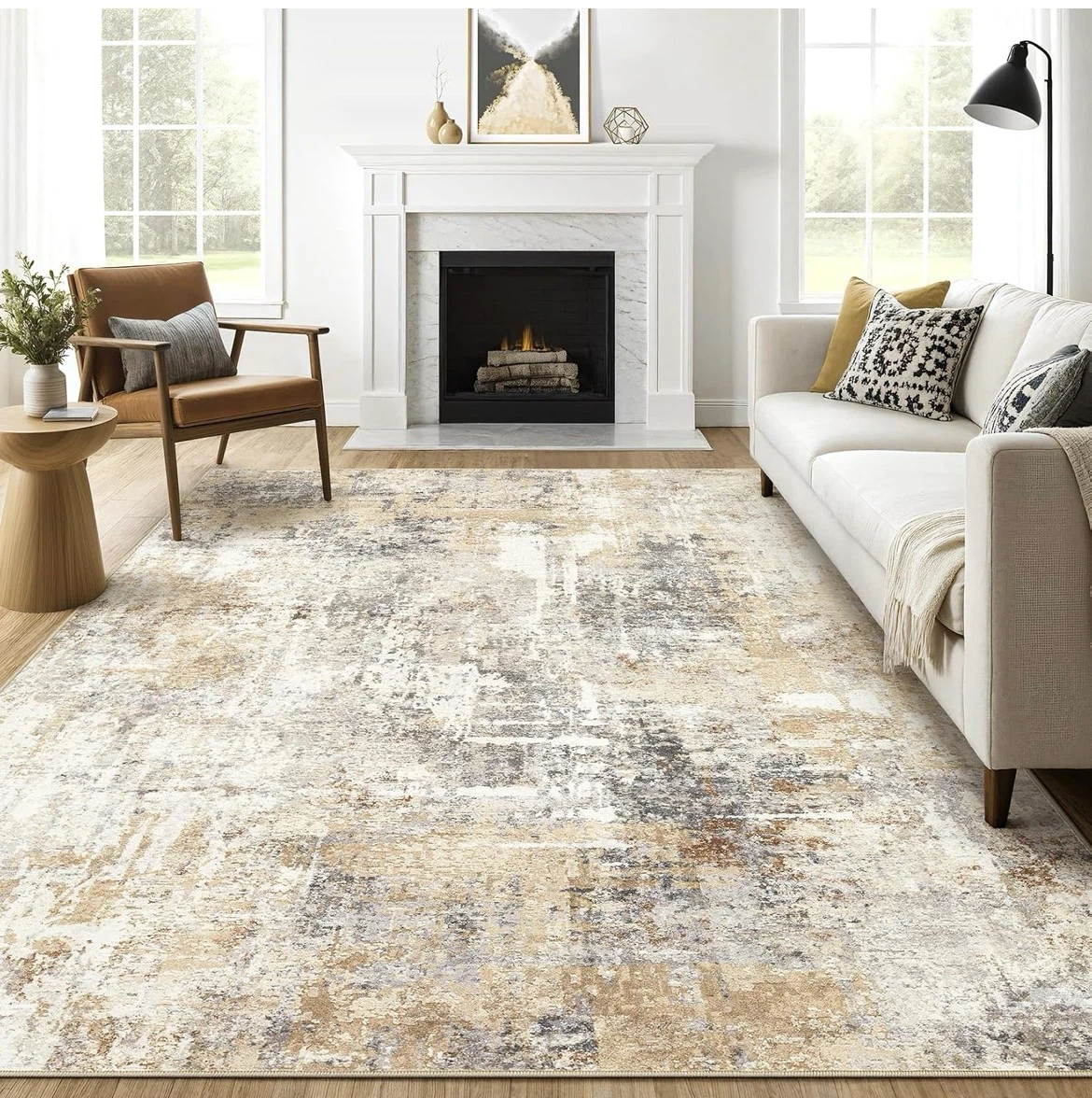 7x9 Soft Cozy Faux Wool Area Rug - Machine Washable
