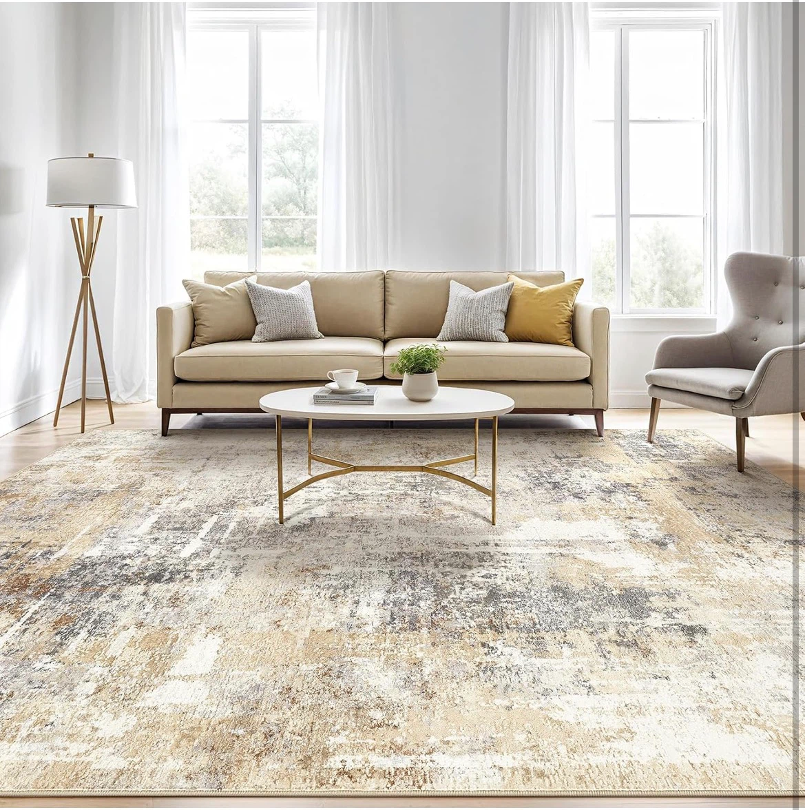 7x9 Soft Cozy Faux Wool Area Rug - Machine Washable - photo 4