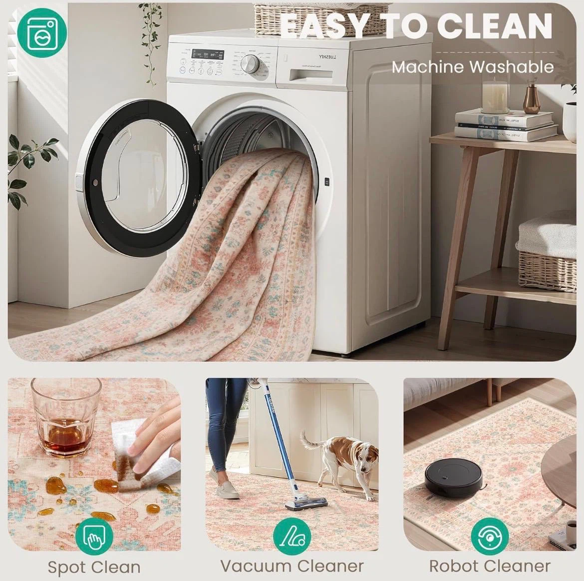 8x10 Machine Washable Area Rug - photo 2