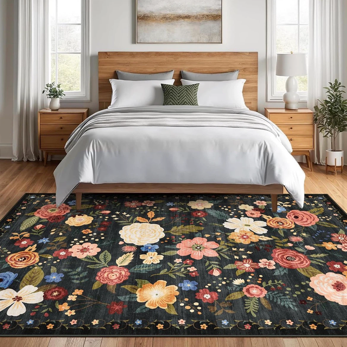 8x10 Floral Area Rug - Waterproof & Stain Resistant - photo 2