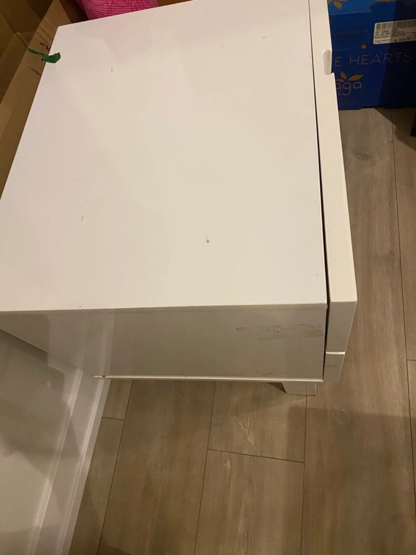 White two-drawer bedside table - photo 2