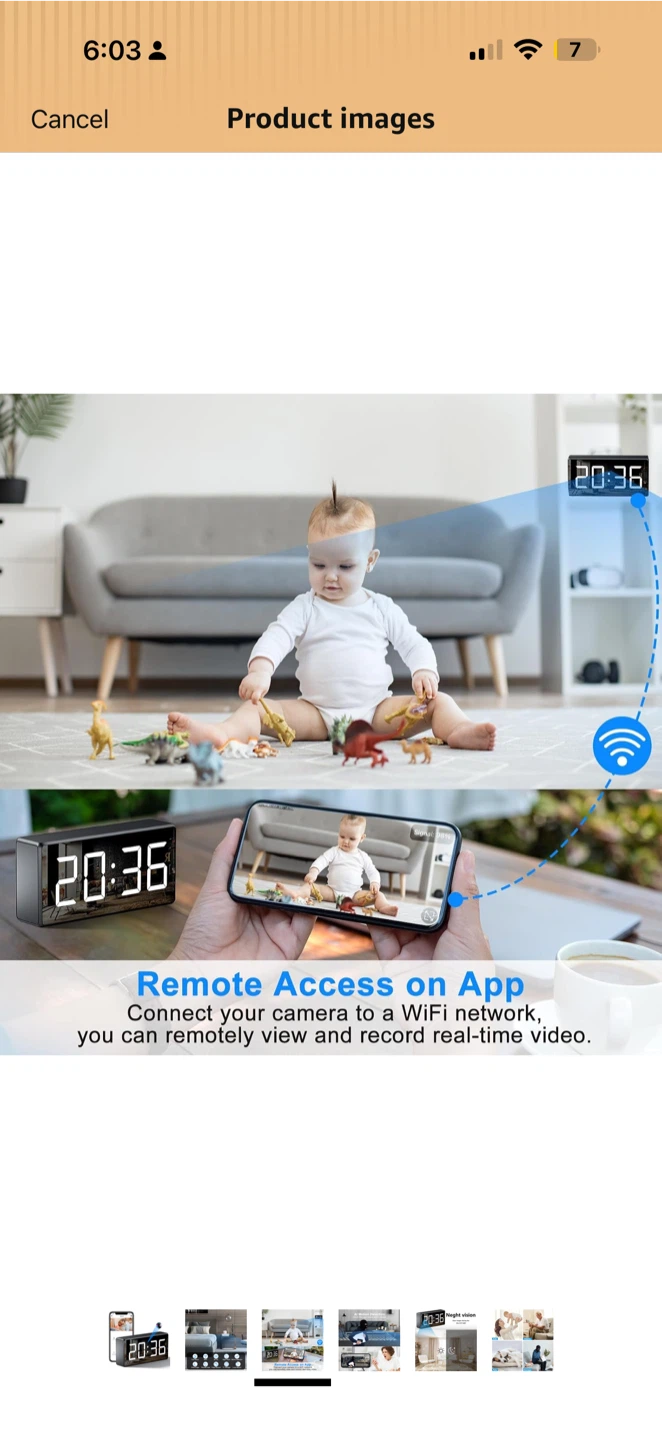 BNIB!WiFi Security Camera Clock – 4K Indoor Home Monitor - photo 4