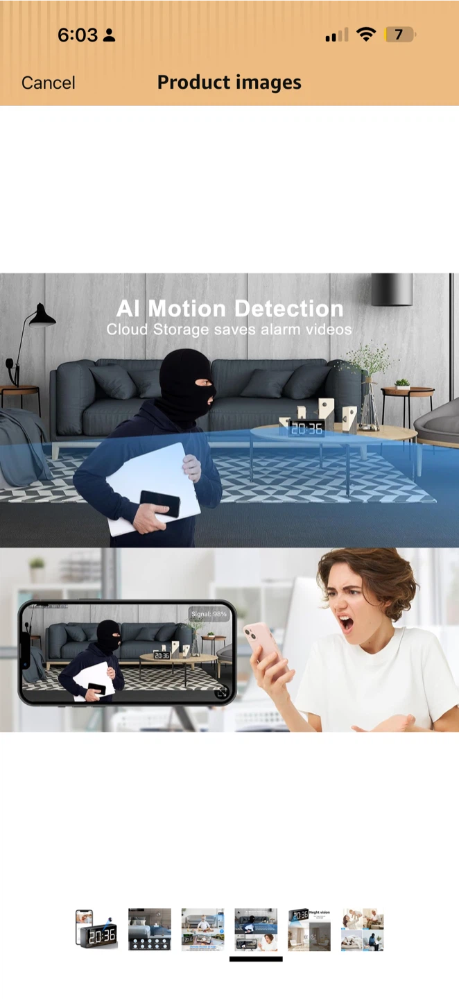 BNIB!WiFi Security Camera Clock – 4K Indoor Home Monitor - photo 5