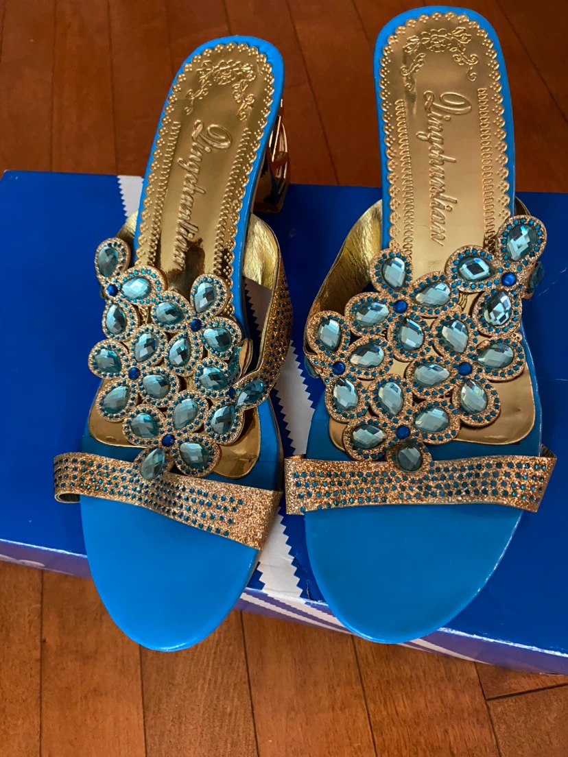 Embellished Blue Heels