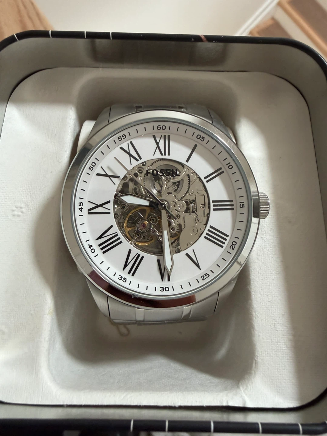 Men's Fossil Watch Skeleton Dial