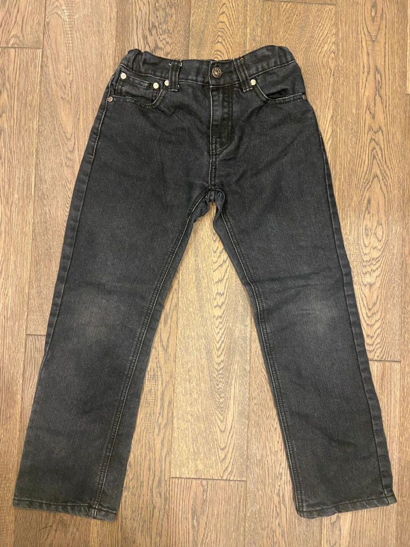 EUC: Boys MOTO JEANS Adjustable Waist Black Denim Pants  7/8