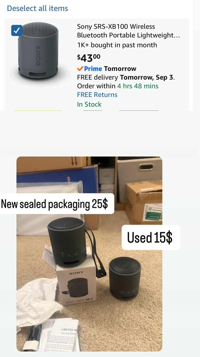 Sony SRS-XB100 Portable Bluetooth Speaker