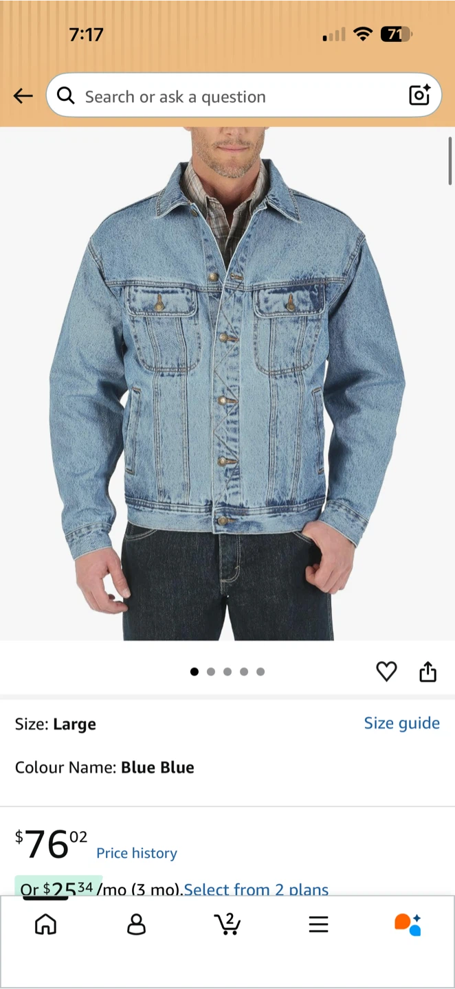 Wrangler Men's Denim Jacket XL - photo 2