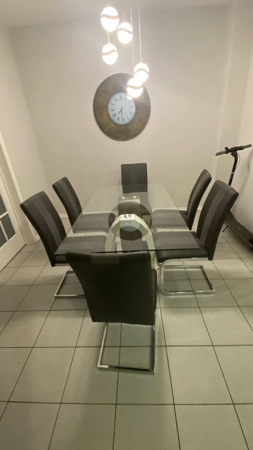 Glass Dining Table Set with 6 Chairs - photo 3