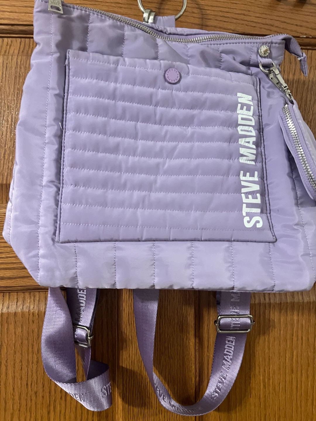 Steve Madden Lavender Quilted Backpack
